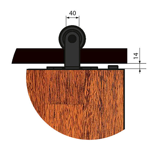 Розсувна система VALCOMP LN20 LUNA довжина 2 м на 1 полотно до 100 кг - Фото №8