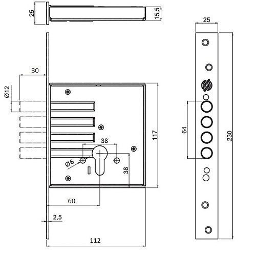 Механизм замка SECUREMME 2070 (BS60мм) - Фото №3