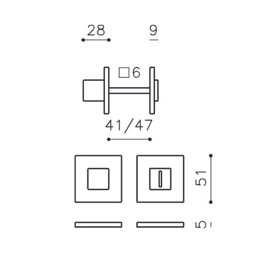 Вороток OLIVARI Cubo B CO хром матовый - Фото №2