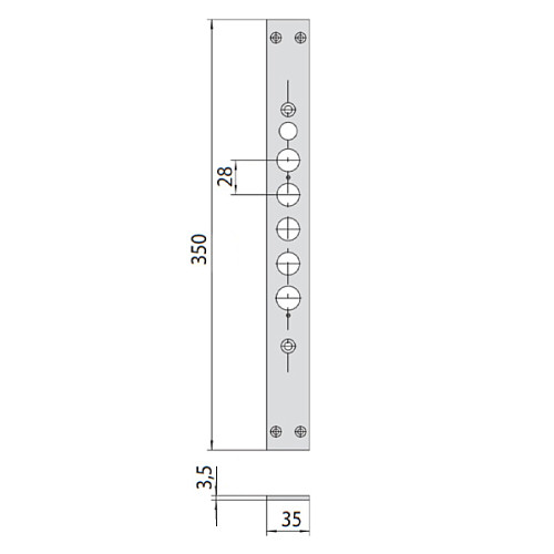 Торцева планка CISA 06221.10.0 до ел. замків серій 17600 - Фото №3