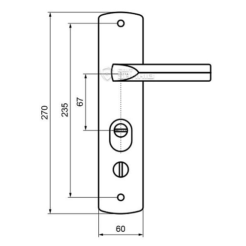 Ручки на планці MVM MD-1000 R SN матовий нікель (права) - Фото №2
