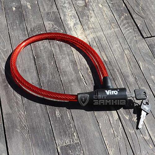 Велосипедный замок VIRO Moto Elba с тросом 45см 2 ключа - Фото №4