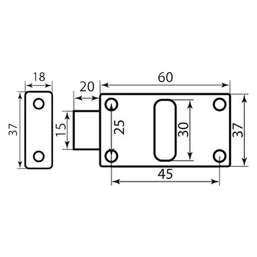 Засов BRUNO 1019 хром - Фото №2
