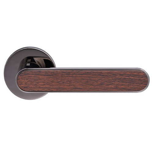 Ручки на розеті GAVROCHE Barium Ba-Z28 BN/BO чорний нікель/коричневий дуб - Фото №2