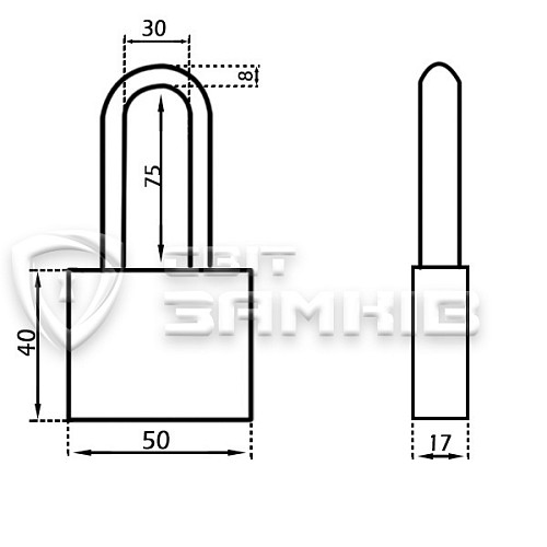 Замок навісний GERDA KMZ5030A S 50 H 80 (3 ключа) - Фото №5