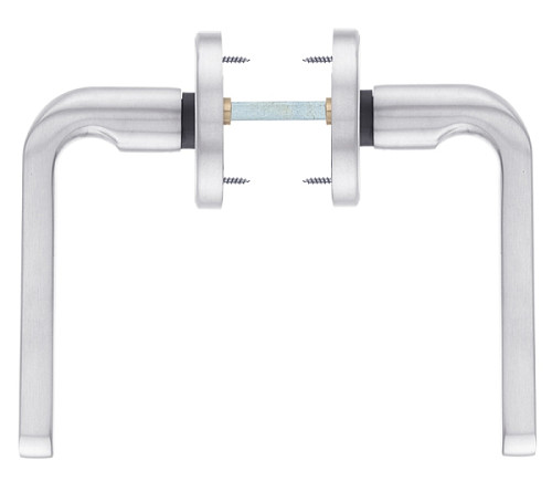 Ручки на розеті з протектором ROSTEX Rotondum нержавіюча сталь матова - Фото №5