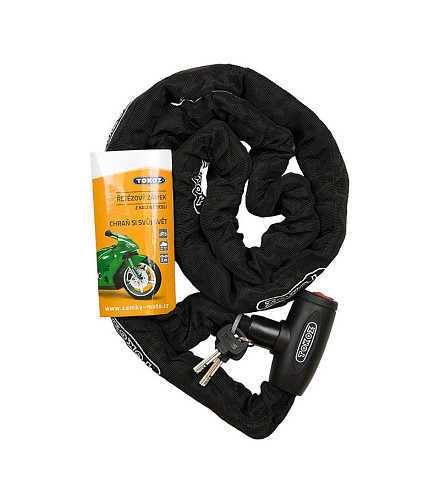 Замок для мотоцикла TOKOZ Moto Black з ланцюгом 200см 2 ключа - Фото №4