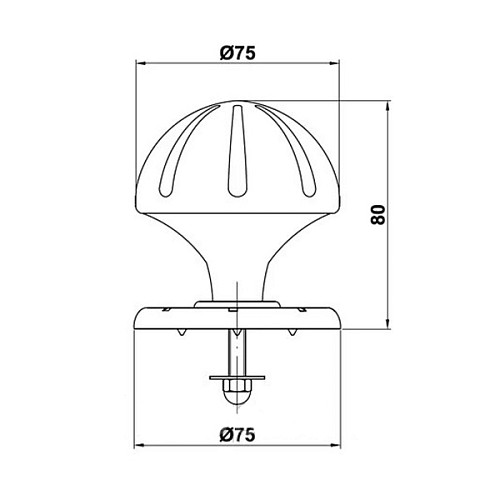 Ручка-кноб AMIG мод.16 (6131) фіксована чорна - Фото №2