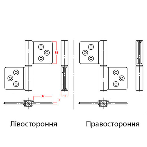 Петля ALDEGHI LUIGI 143NO032Q 84*32 мм NO черный - Фото №6
