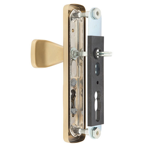 Ручки на планці з протектором ROSTEX Astra R 72мм (38-55мм) фіксована-натискна титан PVD сатин - Фото №5