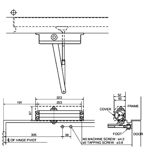 Дотягувач RYOBI DS-1554 STD HO з фіксацією до 80кг Коричневий - Фото №11