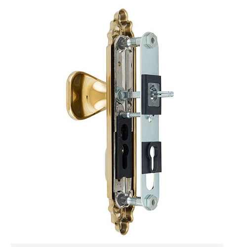 Ручки на планке с протектором ROSTEX Ozdobna R 92мм (40-45мм) фиксированная-нажимная титан PVD матовый (левая) - Фото №4