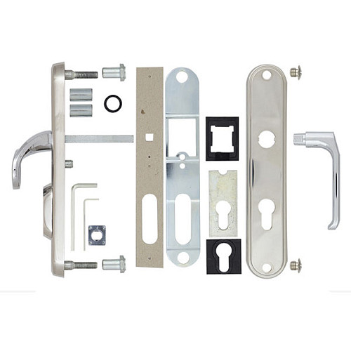 Ручки на планці з протектором ROSTEX Decor R 72мм (40-45мм) фіксована-натискна хром полірований - Фото №6