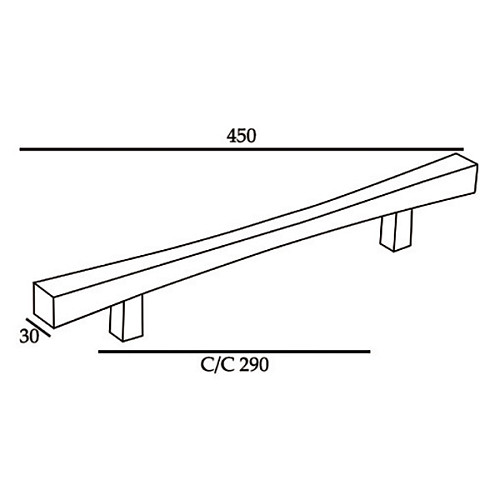 Ручка скоба ORO/ORO L05 45cm/30cm (половинка) MSN матовий нікель - Фото №2
