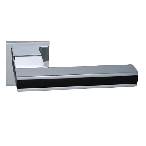 Ручки на розетте GENRICH R77.220 MBP/CP черный матовый/хром - Фото №2