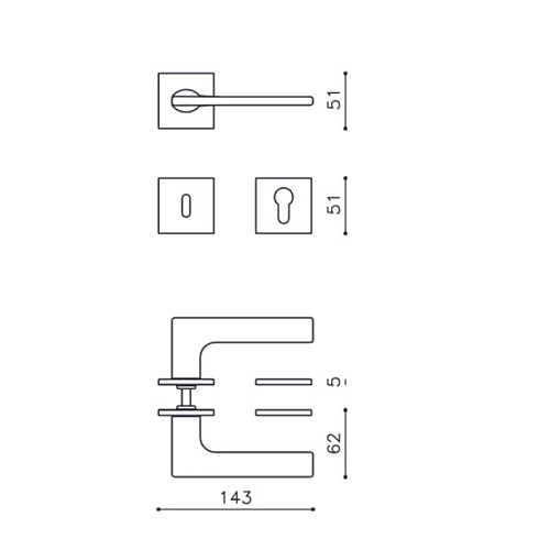 Ручки на розетте OLIVARI Lotus Q CO хром матовый - Фото №3