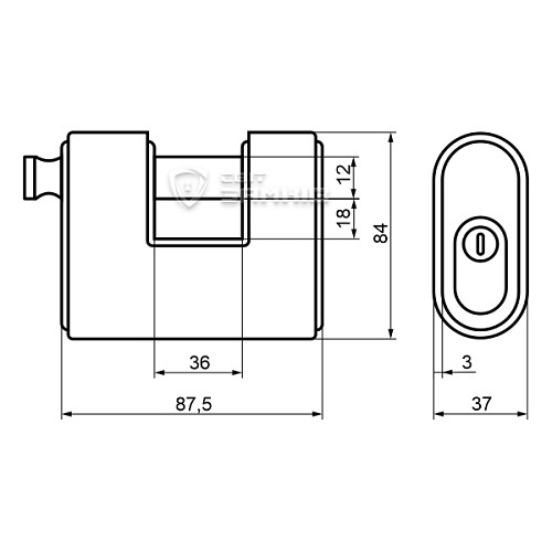 Замок навесной VIRO PANZER 4117.MC без ключей - Фото №6