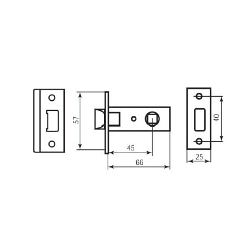 Механізм замка BRUNO 245 SN (BS45мм) метал.язичок матовий нікель  - Фото №2