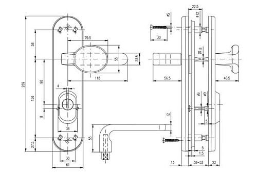 Ручки на планке с протектором ROSTEX Solid-Pro + F 90мм фиксированная-нажимная нержавеющая сталь матовая - Фото №7