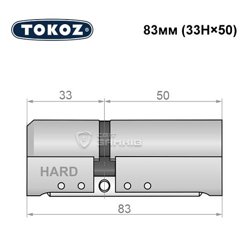 Цилиндр TOKOZ Pro400 83 (33H*50) (H - закаленная сторона) никель матовый - Фото №8
