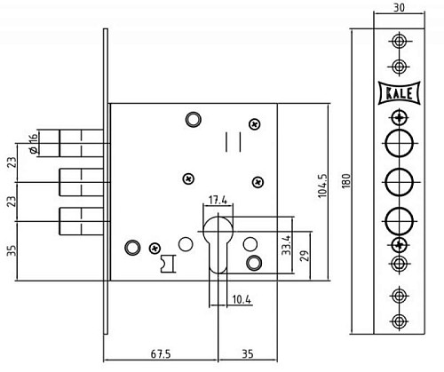 Механізм замка  KALE 447 (BS67,5мм) хром - Фото №5