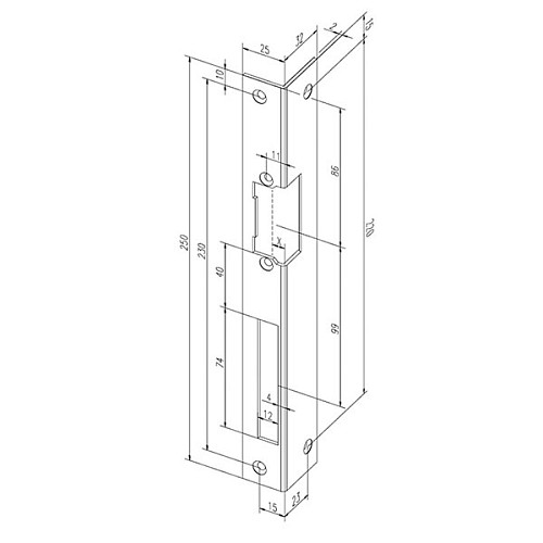 Зворотня планка EFF EFF 066 iW кутова нержавіюча сталь права - Фото №3