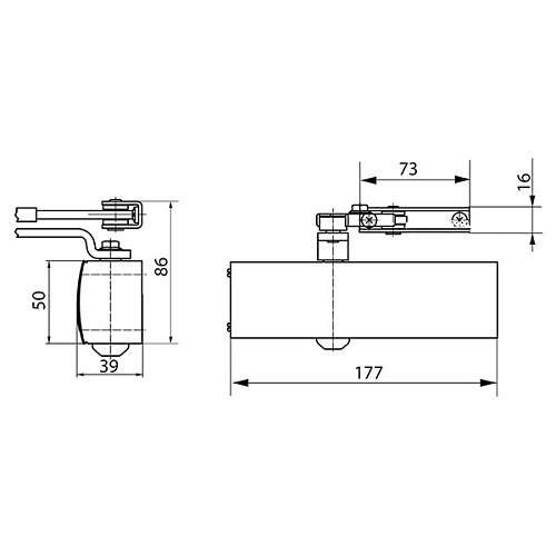 Дотягувач GEZE TS 1500 STD HO з фіксацією до 80кг Коричневий - Фото №4
