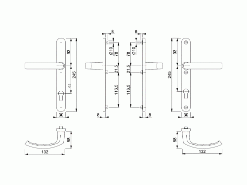 Ручки на планці HOPPE Liege 1540/3346 92 білий - Фото №4