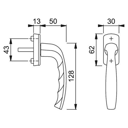 Ручка оконная HOPPE Secustik (New York) коричневая - Фото №2