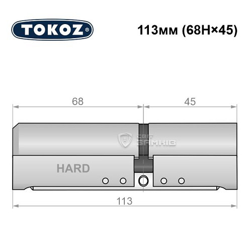 Цилиндр TOKOZ Pro400 113 (68H*45) (H - закаленная сторона) никель матовый - Фото №8
