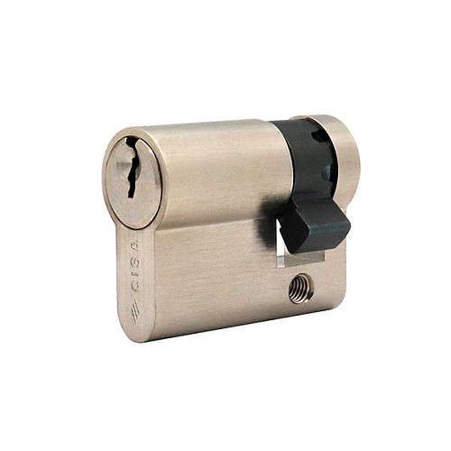 Циліндр половинка CISA C2000 45 (35*10) нікель матовий 3 ключі - Фото №3
