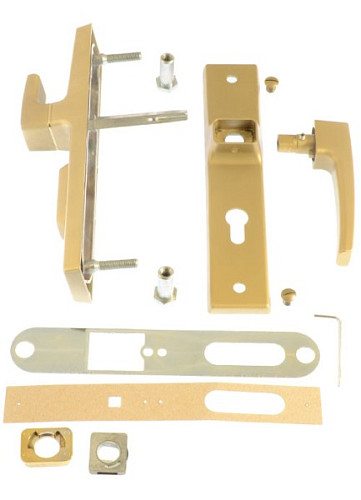 Ручки на планке с протектором ROSTEX Office R 90мм (37-50мм) фиксированная-нажимная титан PVD сатин - Фото №2