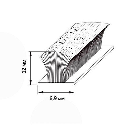 Щетка уплотнительная VALCOMP противопылевая 6,9х12 мм 5,5 м самоклеющаяся серая - Фото №4