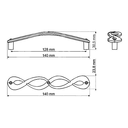Ручка мебельная GAMET UR26 128 мм золото - Фото №2
