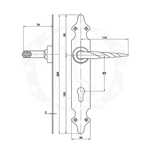 Ручки на планці AMIG мод.110 85 PZ чорний - Фото №2