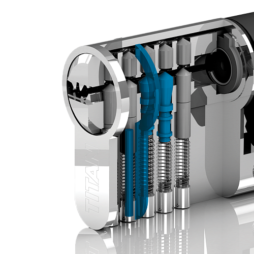 Циліндр TITAN K55 95T (30*65T) нікель сатин - Фото №7