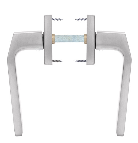 Ручки на розетте ROSTEX Quadrum H58 нержавеющая сталь матовая - Фото №4