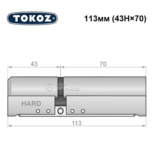 Цилиндр TOKOZ Pro400 113 (43H*70) (H - закаленная сторона) никель матовый - Фото №8