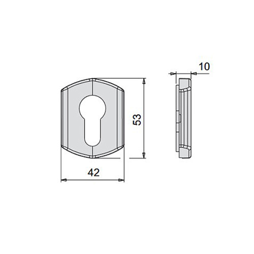 Накладка на сердцевину CISA 07076.71 для врезной прямоугольной антипаники черный - Фото №4