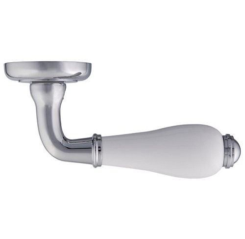 Ручки на розеті GAVROCHE Hydrargyrum HG-Z8 CP/White хром/біла емаль - Фото №3