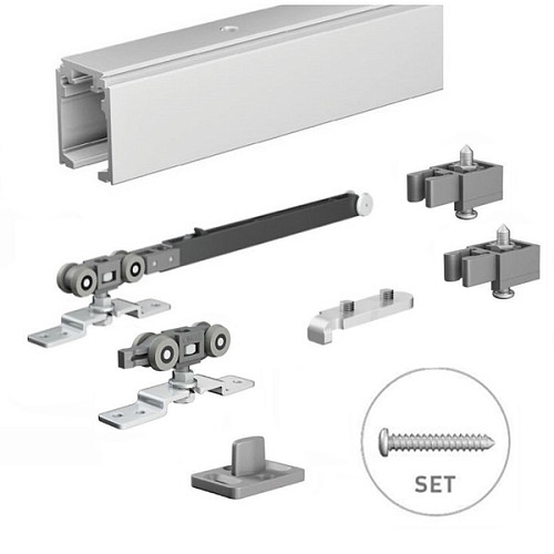 Розсувна система OMGE Alutech 1399 з демпфером довжина 1,9 м на 1 полотно вагою до 40 кг - Фото №8
