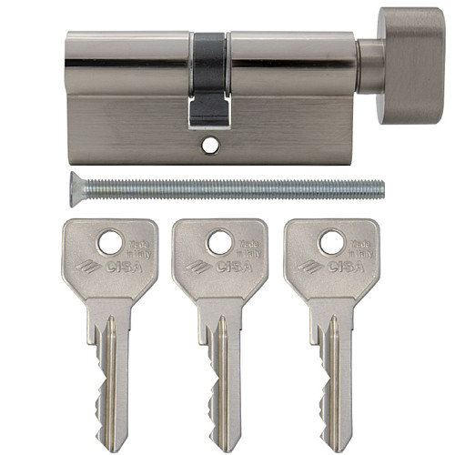 Циліндр CISA C2000 85T (40*45T) нікель матовий 3 ключі - Фото №8