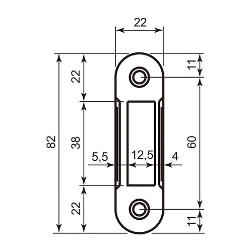 Ответная планка AGB B010004093 без отбойника черный - Фото №2