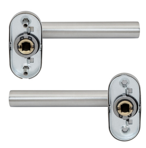 Ручки на розеті ROSTEX Vigo ES32 нержавіюча сталь матова - Фото №3