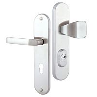 Ручки на планке с протектором ROSTEX Universal R 90мм (38-55мм) фиксированная-нажимная хром матовый