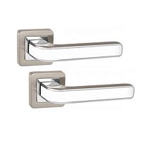 Ручки на розеті PUNTO Nova (QR) SN/WH матовий нікель/білий