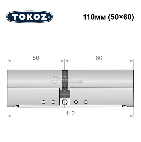 Циліндр TOKOZ Pro300 110 (50*60) нікель матовий - Фото №8