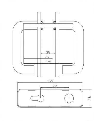 Ручки протипожежні на планці SANTOS 1919 Square 72 мм Black чорні - Фото №6