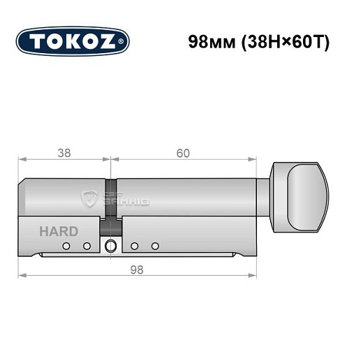 Цилиндр TOKOZ Pro400 98T (38H*60T) (H - закаленная сторона) никель матовый - Фото №8