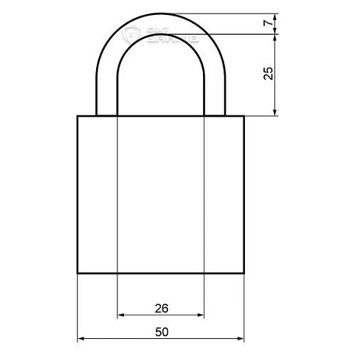 Замок навісний HORST HR-PA-50E (2 ключа) - Фото №2